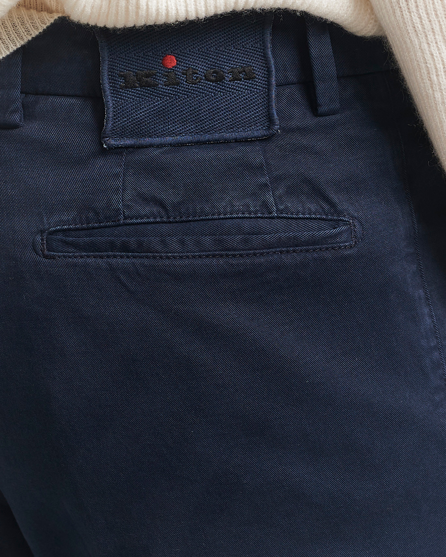 Homme | Pantalons | Kiton | Cotton/Cashmere Trousers Navy