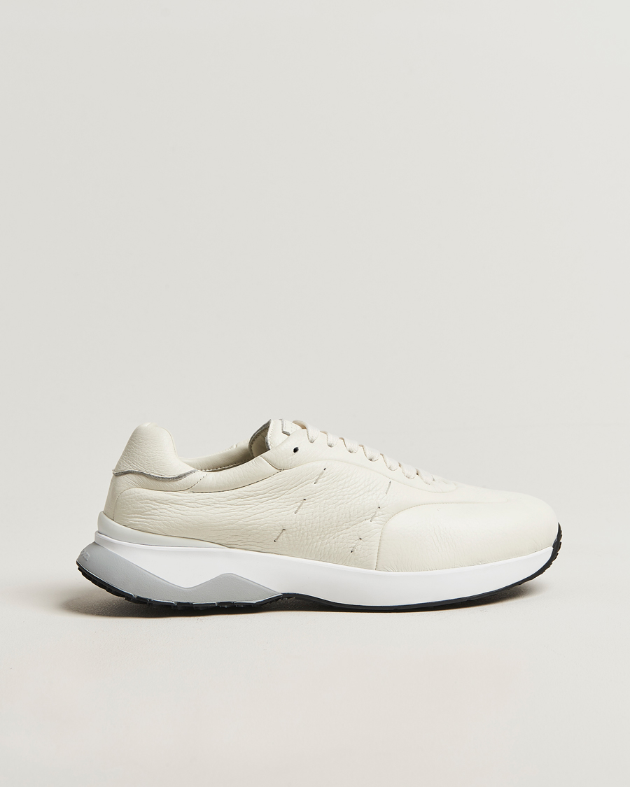 Homme | Baskets | Kiton | Luxury Running Sneakers White Deerskin