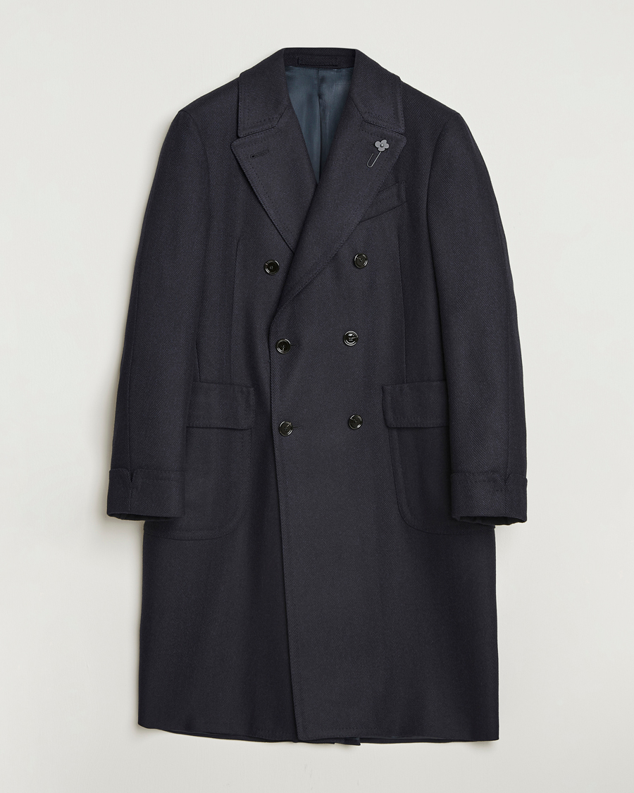 Homme | Manteaux Et Vestes | Lardini | Wool/Cashmere Herringbone Coat Navy