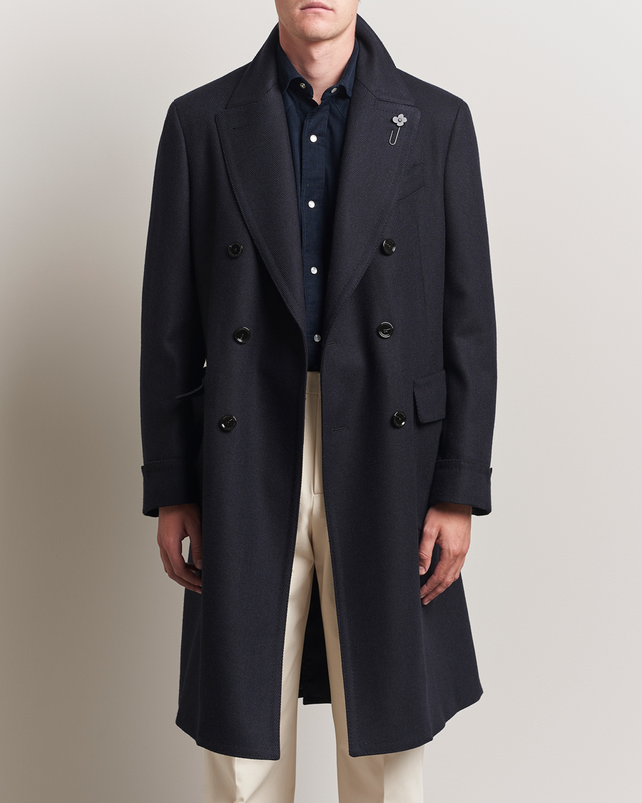 Homme | Manteaux Et Vestes | Lardini | Wool/Cashmere Herringbone Coat Navy