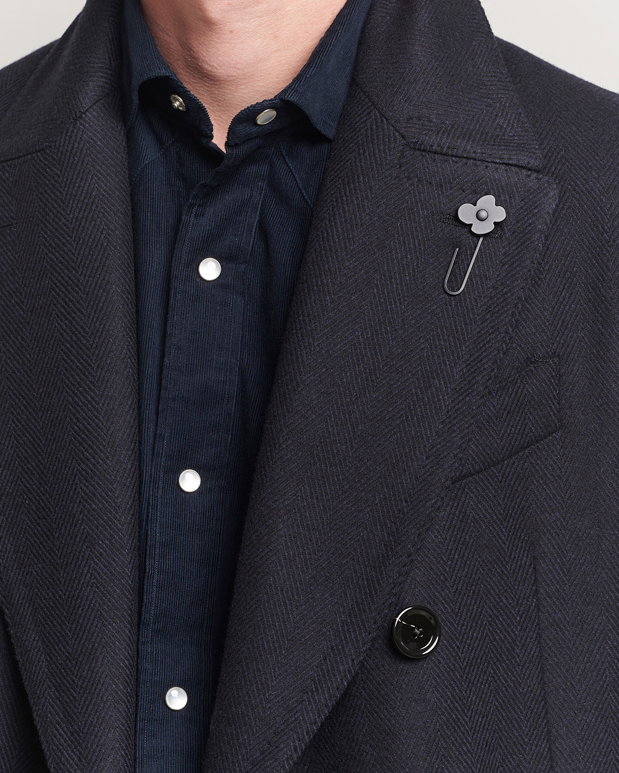 Homme | Manteaux Et Vestes | Lardini | Wool/Cashmere Herringbone Coat Navy
