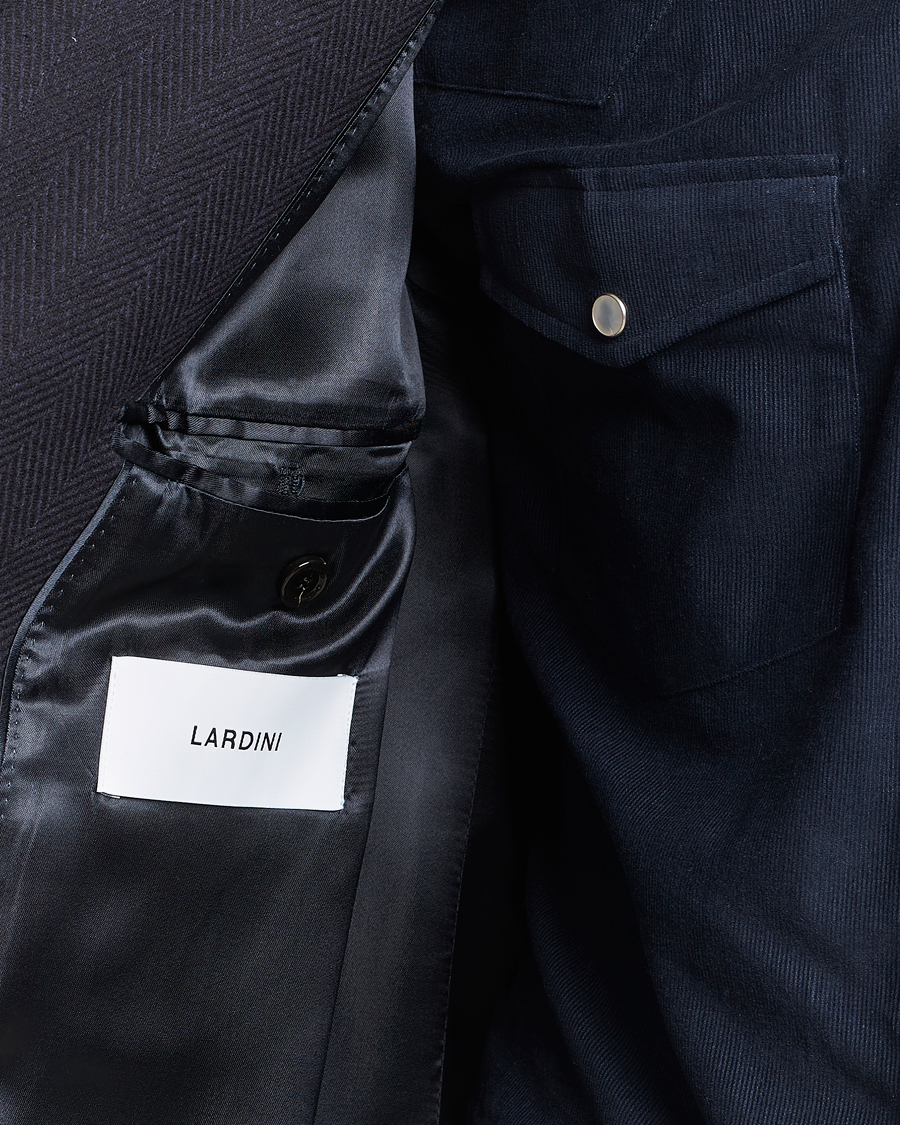 Homme | Manteaux Et Vestes | Lardini | Wool/Cashmere Herringbone Coat Navy