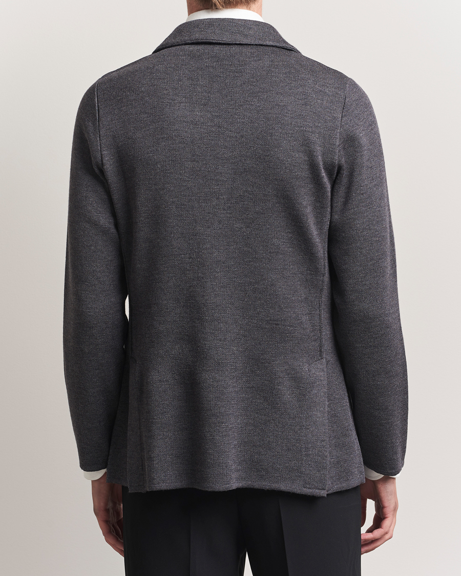 Homme | Blazers | Lardini | Knitted Wool Blazer Dark Grey