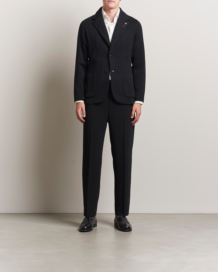 Homme | Blazers | Lardini | Knitted Wool Blazer Black