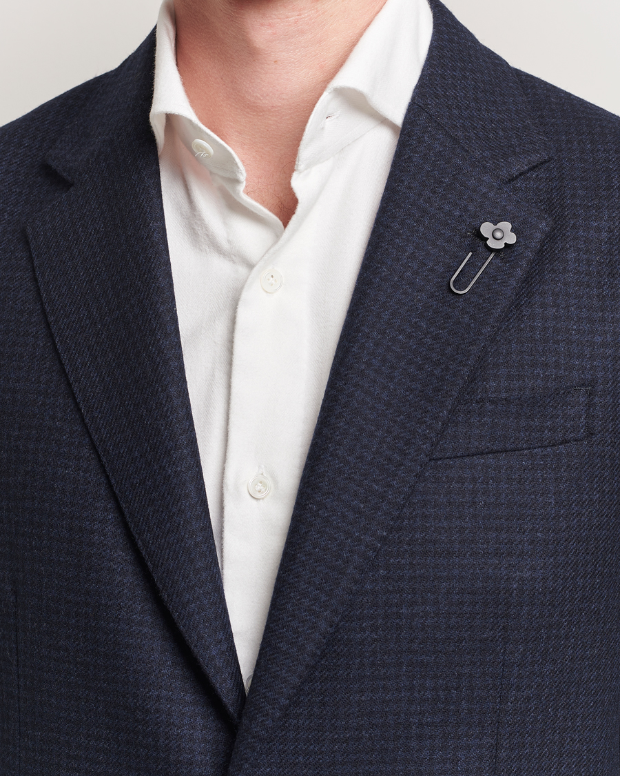 Homme | Blazers | Lardini | Checked Wool Blazer Navy