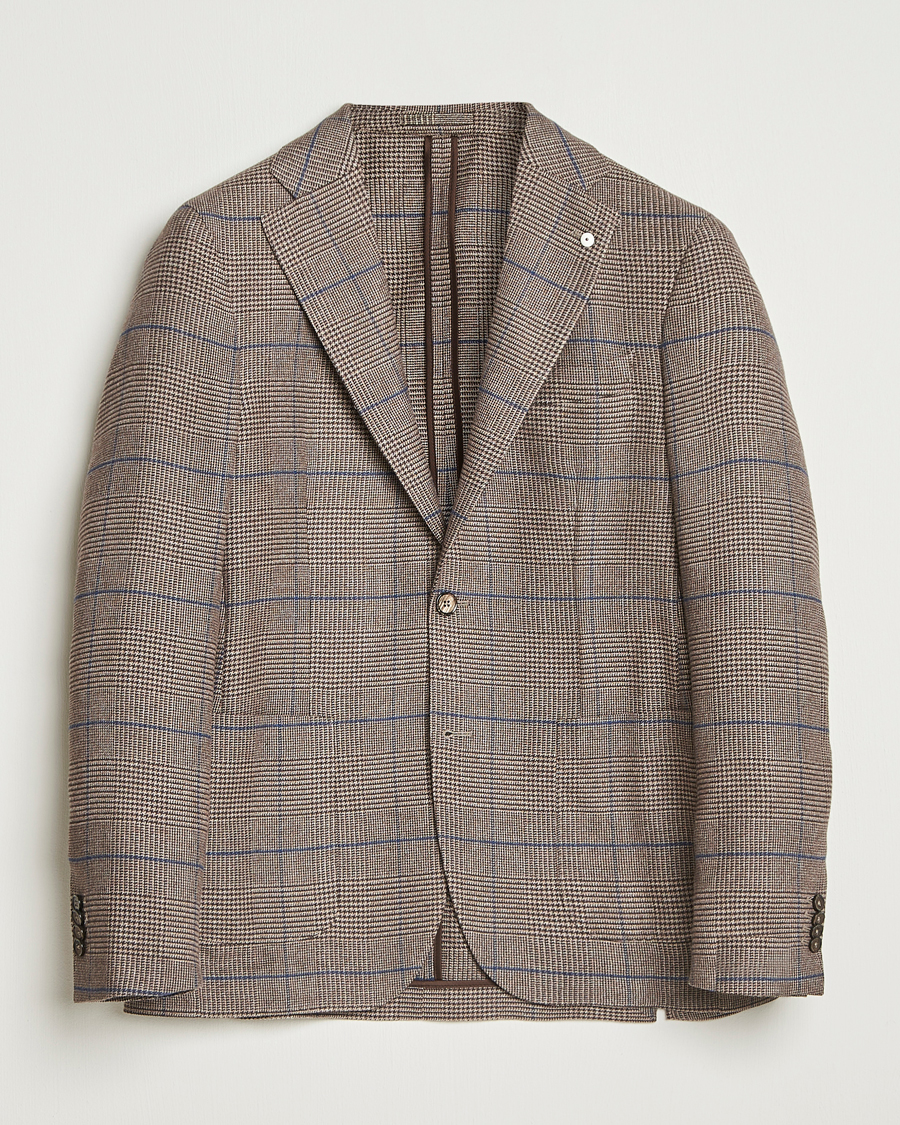 Homme | Blazers | L.B.M. 1911 | Jack Overcheck Cotton Blazer Brown