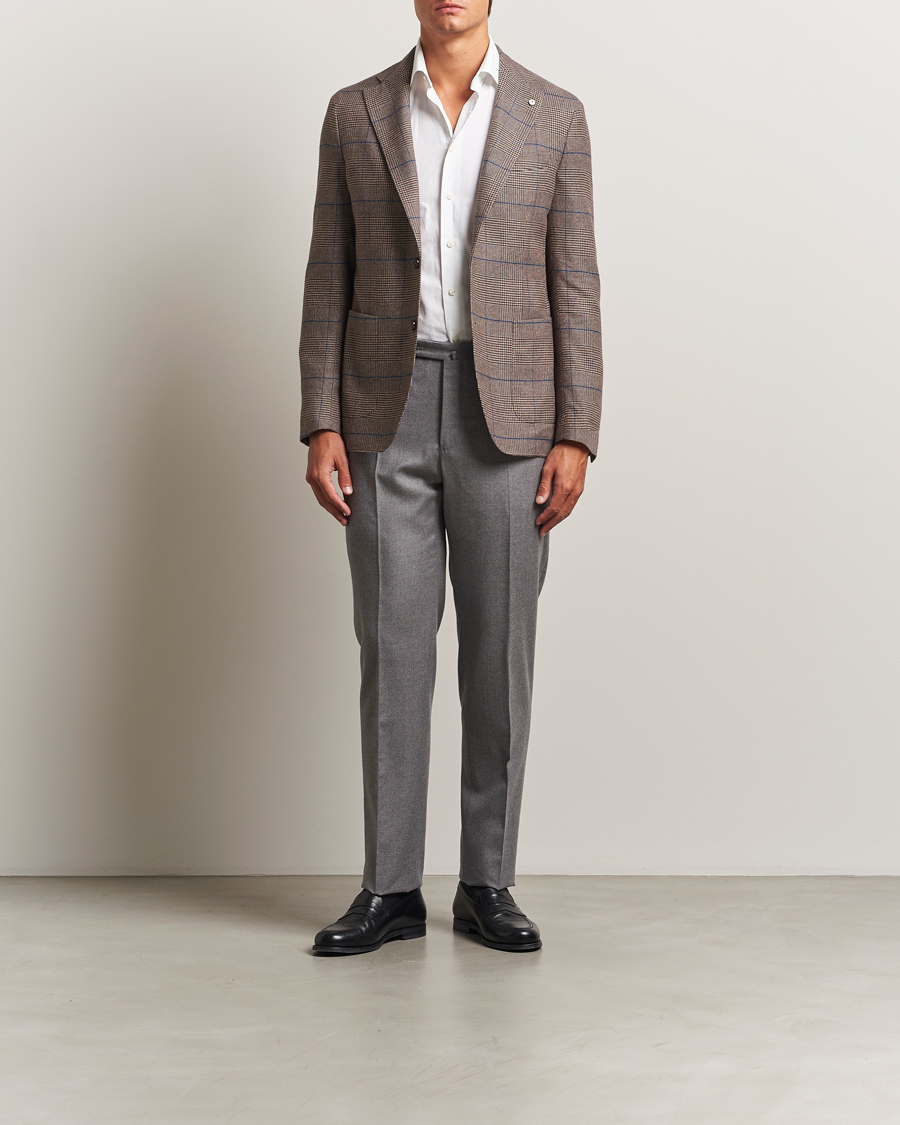 Homme | Blazers | L.B.M. 1911 | Jack Overcheck Cotton Blazer Brown