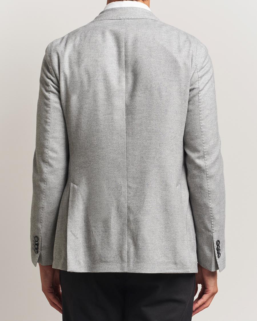 Homme | Blazers | L.B.M. 1911 | Jack Herringbone Cotton Blazer Light Grey