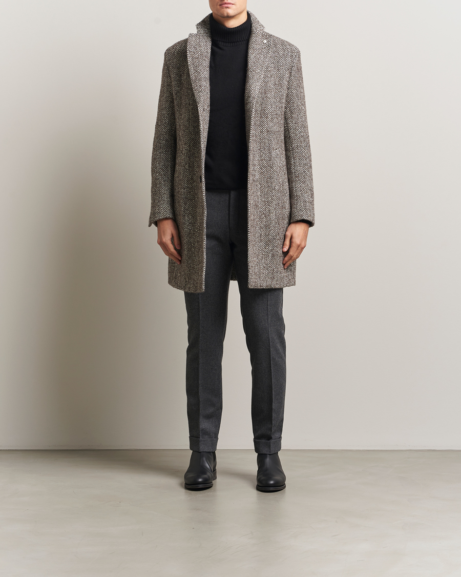 Homme | Manteaux Et Vestes | L.B.M. 1911 | Structure Wool Coat Brown