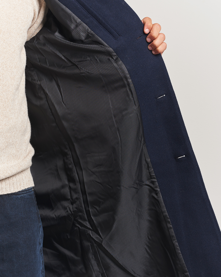 Homme | Manteaux Et Vestes | LES DEUX | Michel Solid Raglan Wool Coa Navy