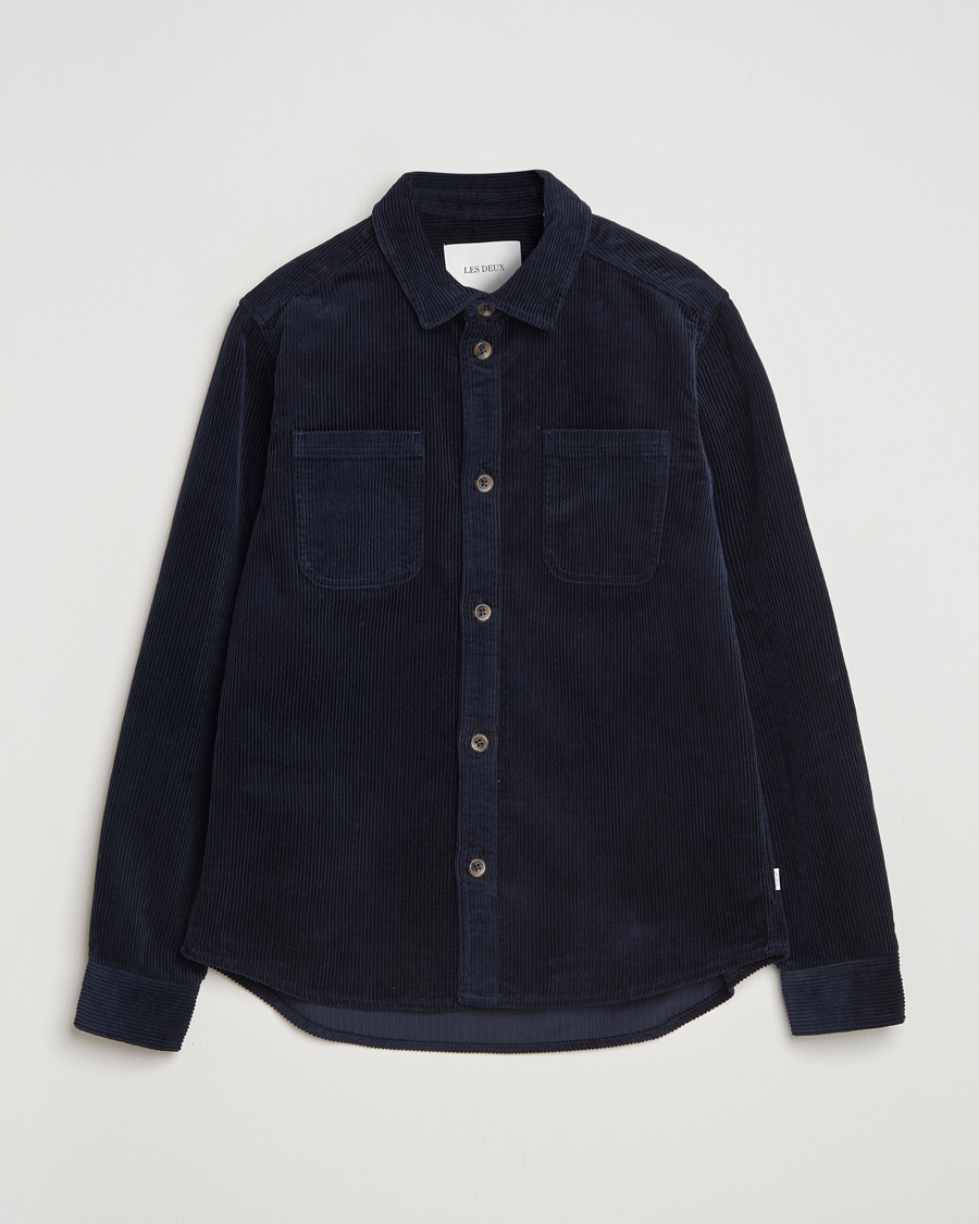 Homme | Chemises | LES DEUX | Kody Corduroy Overshirt Navy