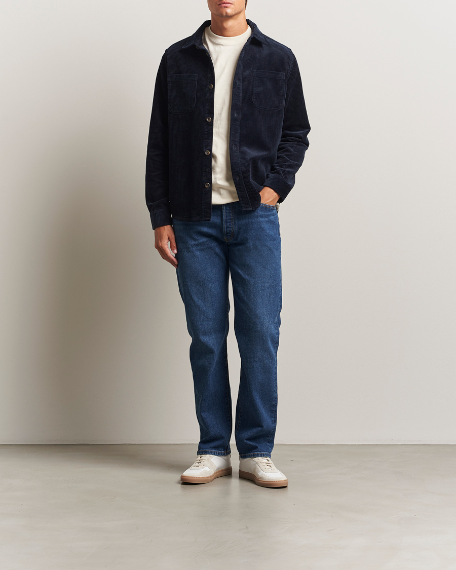 Homme | Chemises | LES DEUX | Kody Corduroy Overshirt Navy