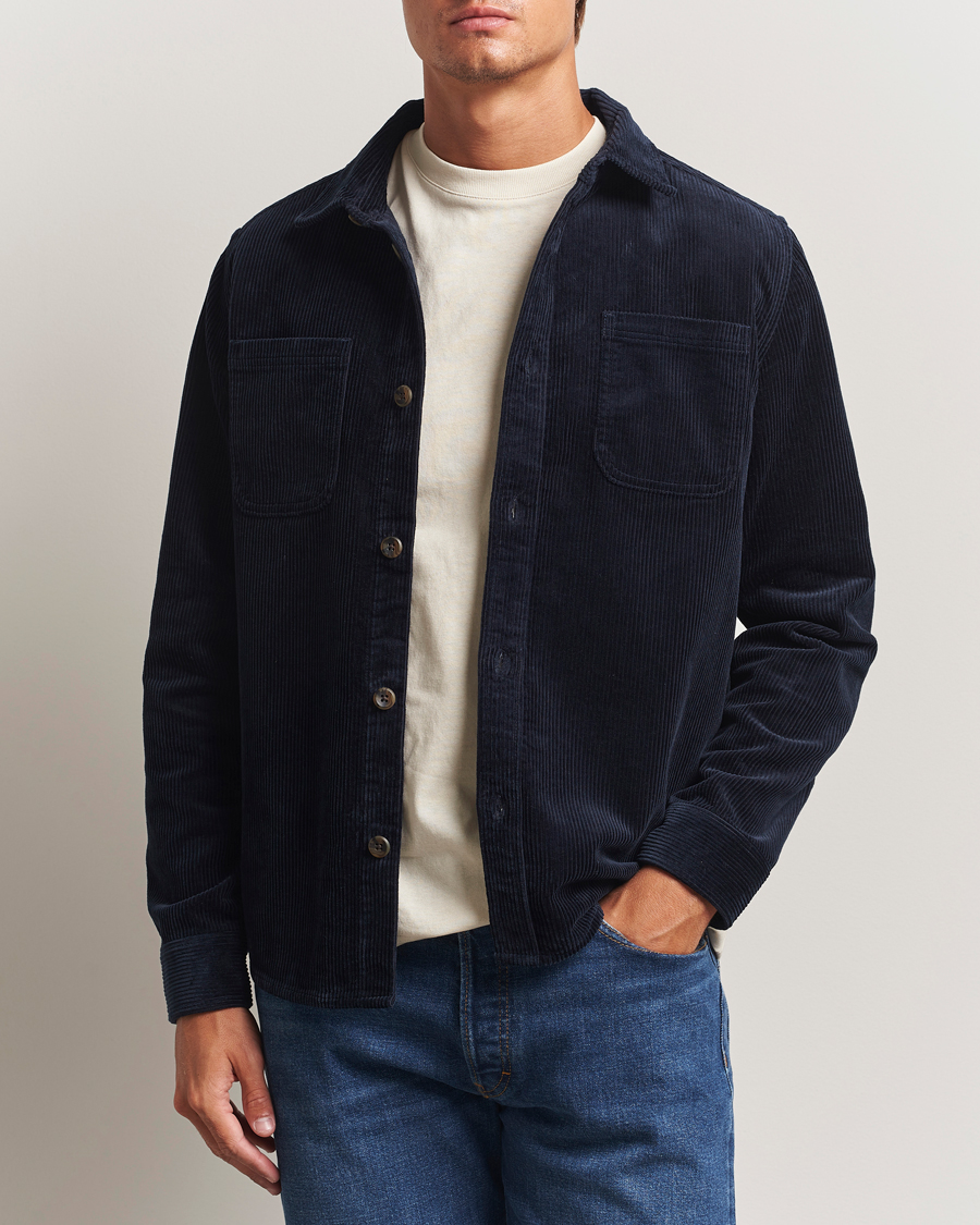 Homme | Chemises | LES DEUX | Kody Corduroy Overshirt Navy