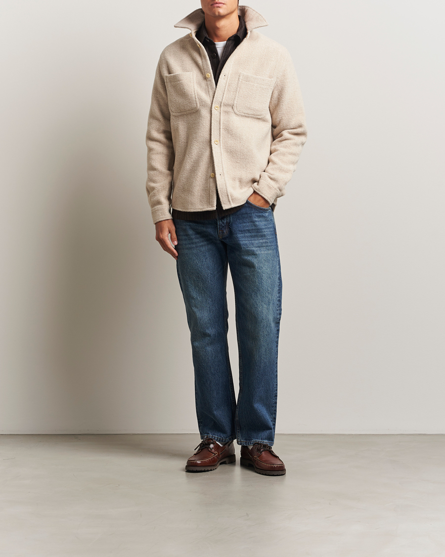 Homme | Chemises | LES DEUX | Lennon Bouclé Overshirt Ivory