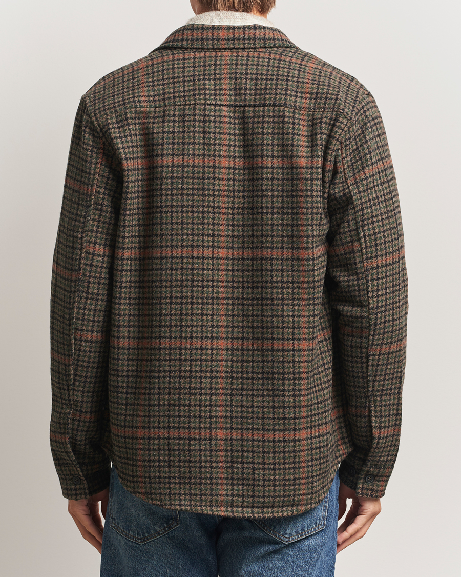 Homme | Chemises | LES DEUX | Kody Houndstooth Wool Overshirt Brown