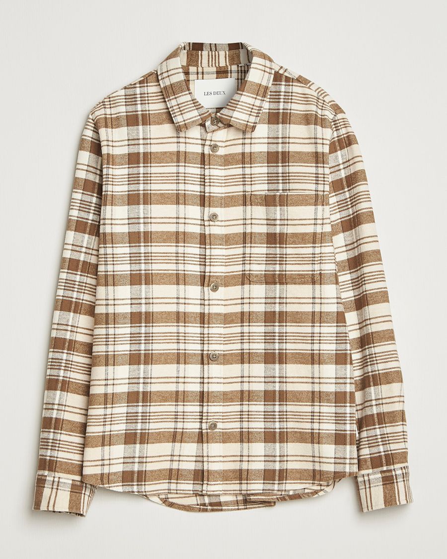 Homme | Chemises | LES DEUX | Lennon Check Overshirt Irish Cream
