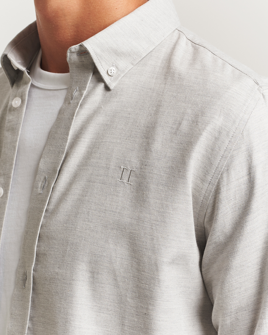 Homme | Chemises | LES DEUX | Dessert Reg Flannel Shirt Grey Melange