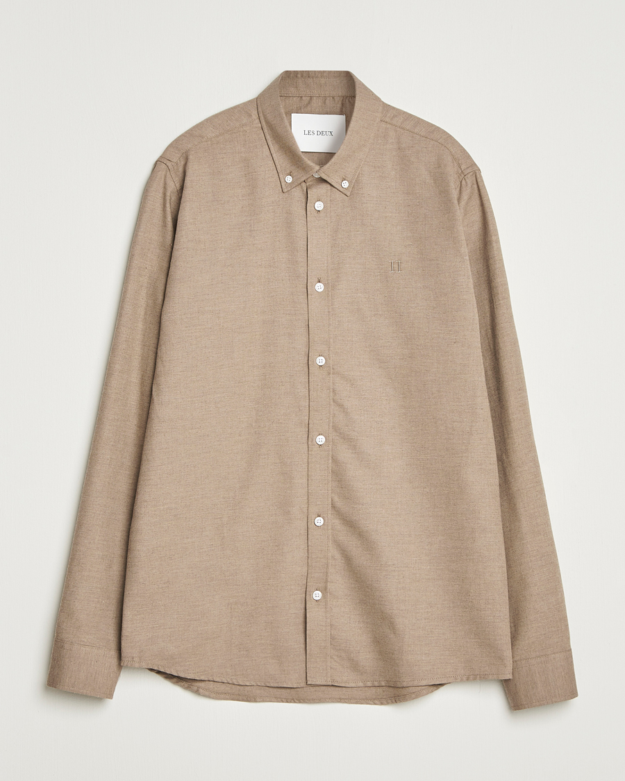 Homme | Chemises | LES DEUX | Dessert Reg Flannel Shirt Light Brown