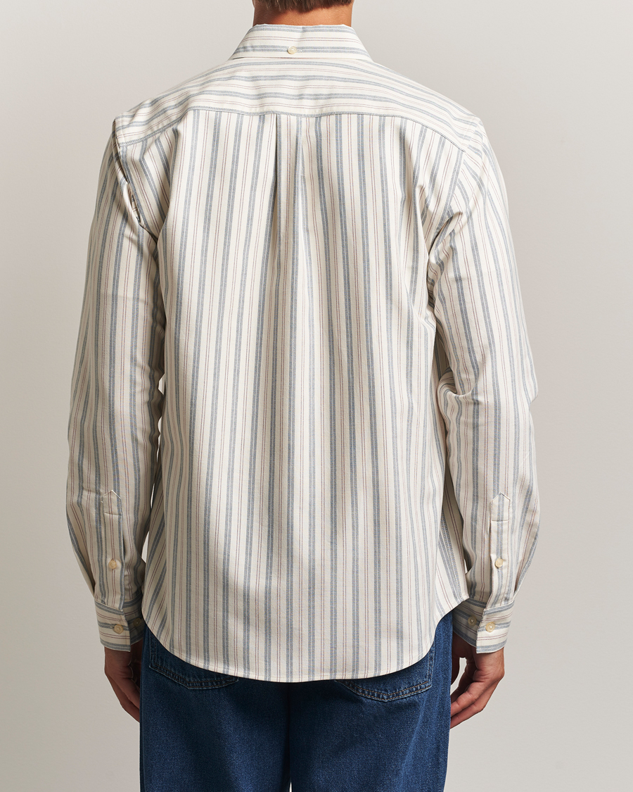 Homme | Chemises | LES DEUX | Konrad Striped Oxford Shirt Light Ivory