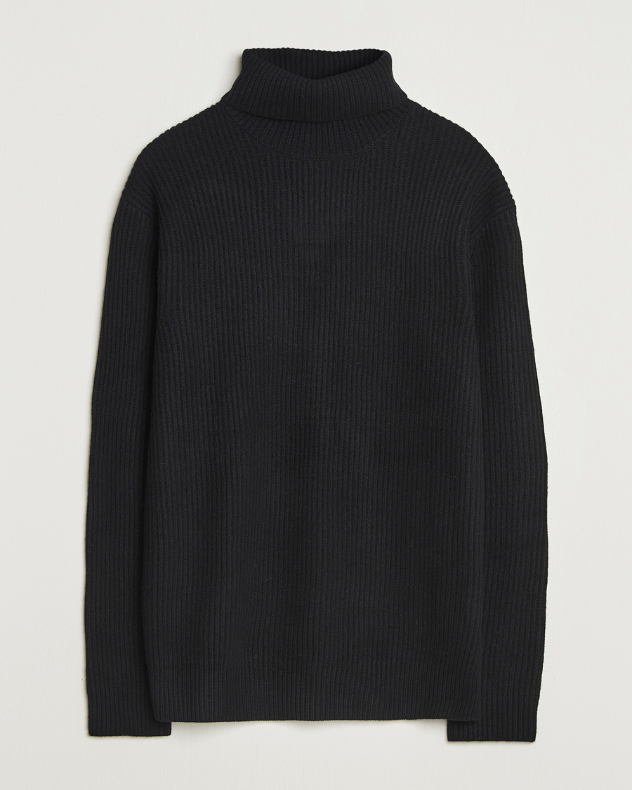 Homme | Pulls Et Tricots | LES DEUX | Eddie Wool Rib Rollneck Black