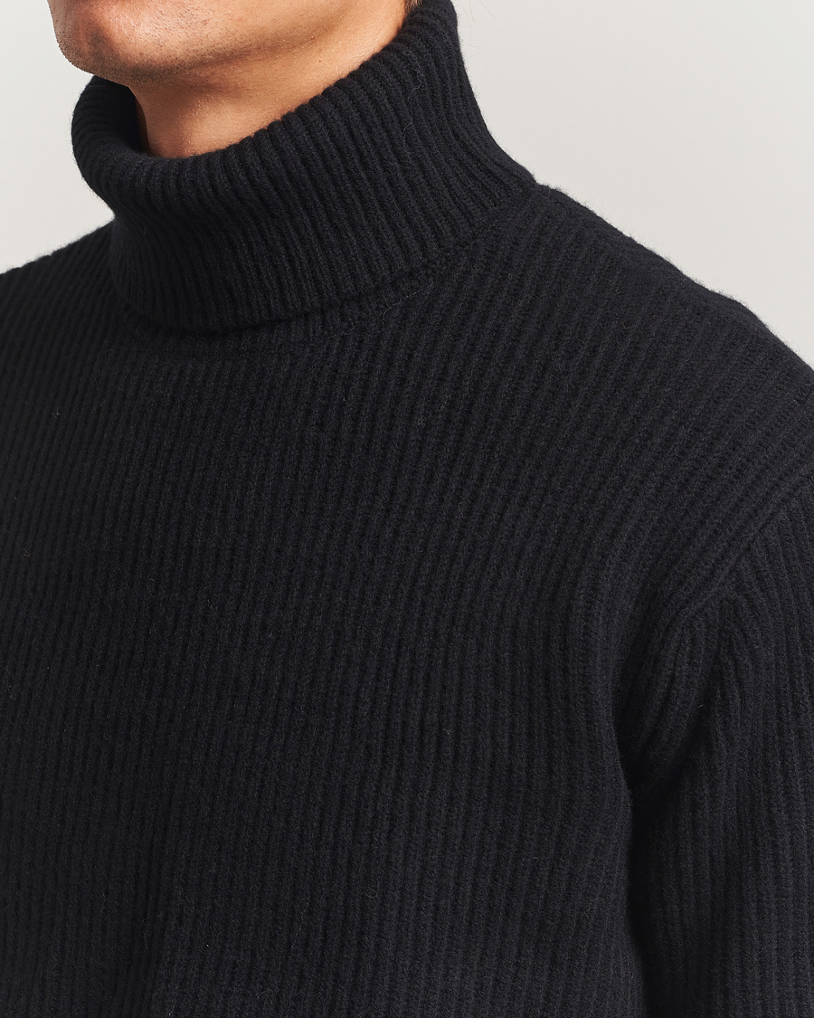 Homme | Pulls Et Tricots | LES DEUX | Eddie Wool Rib Rollneck Black