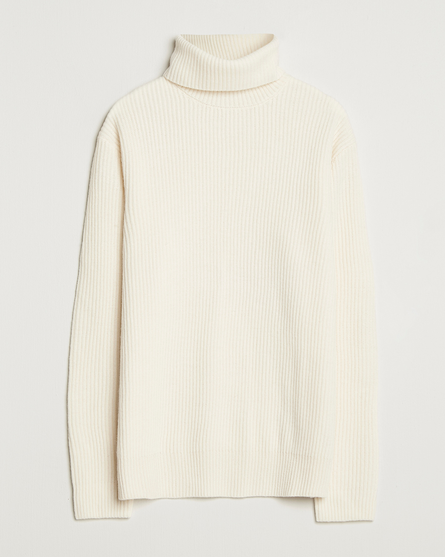 Homme | Pulls Et Tricots | LES DEUX | Eddie Wool Rib Rollneck Ivory