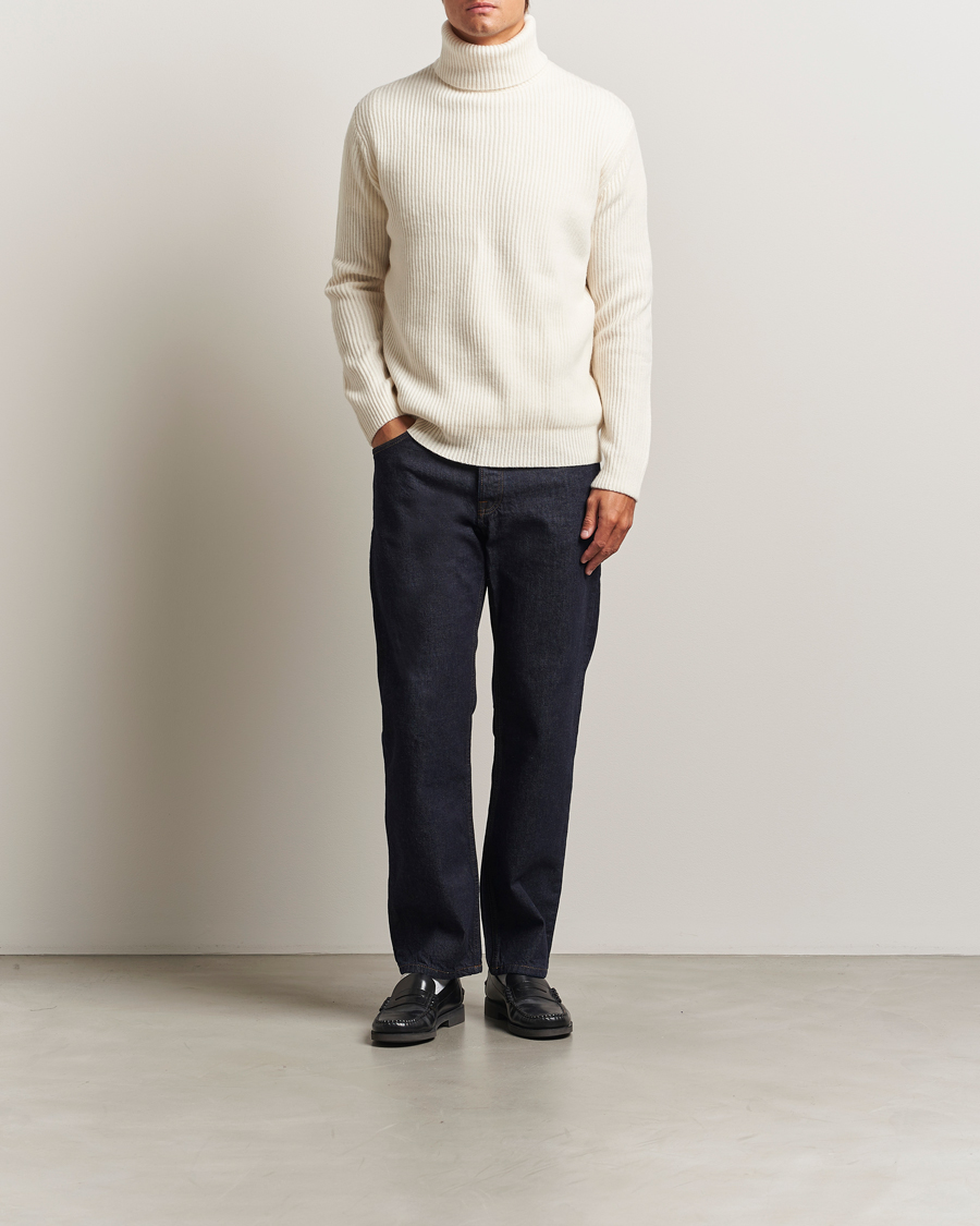 Homme | Pulls Et Tricots | LES DEUX | Eddie Wool Rib Rollneck Ivory
