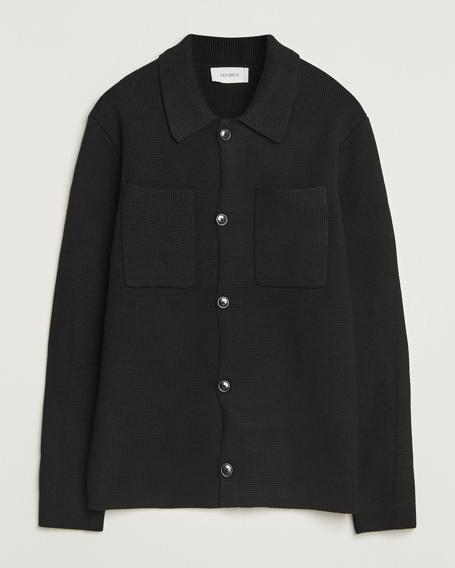 Homme | Pulls Et Tricots | LES DEUX | Fisher Cotton Milano Knitted Overshirt Black