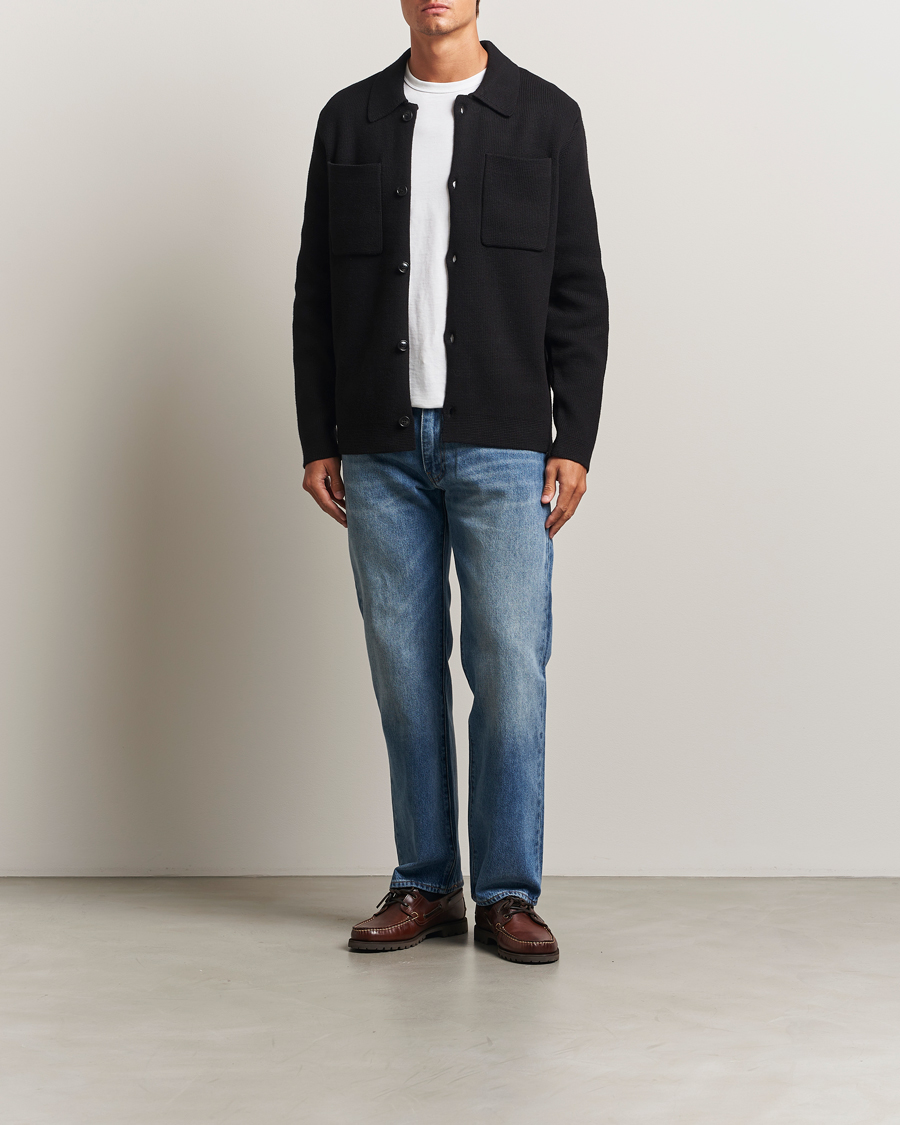 Homme | Pulls Et Tricots | LES DEUX | Fisher Cotton Milano Knitted Overshirt Black