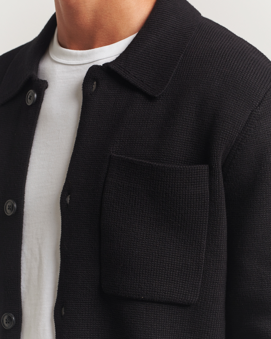 Homme | Pulls Et Tricots | LES DEUX | Fisher Cotton Milano Knitted Overshirt Black