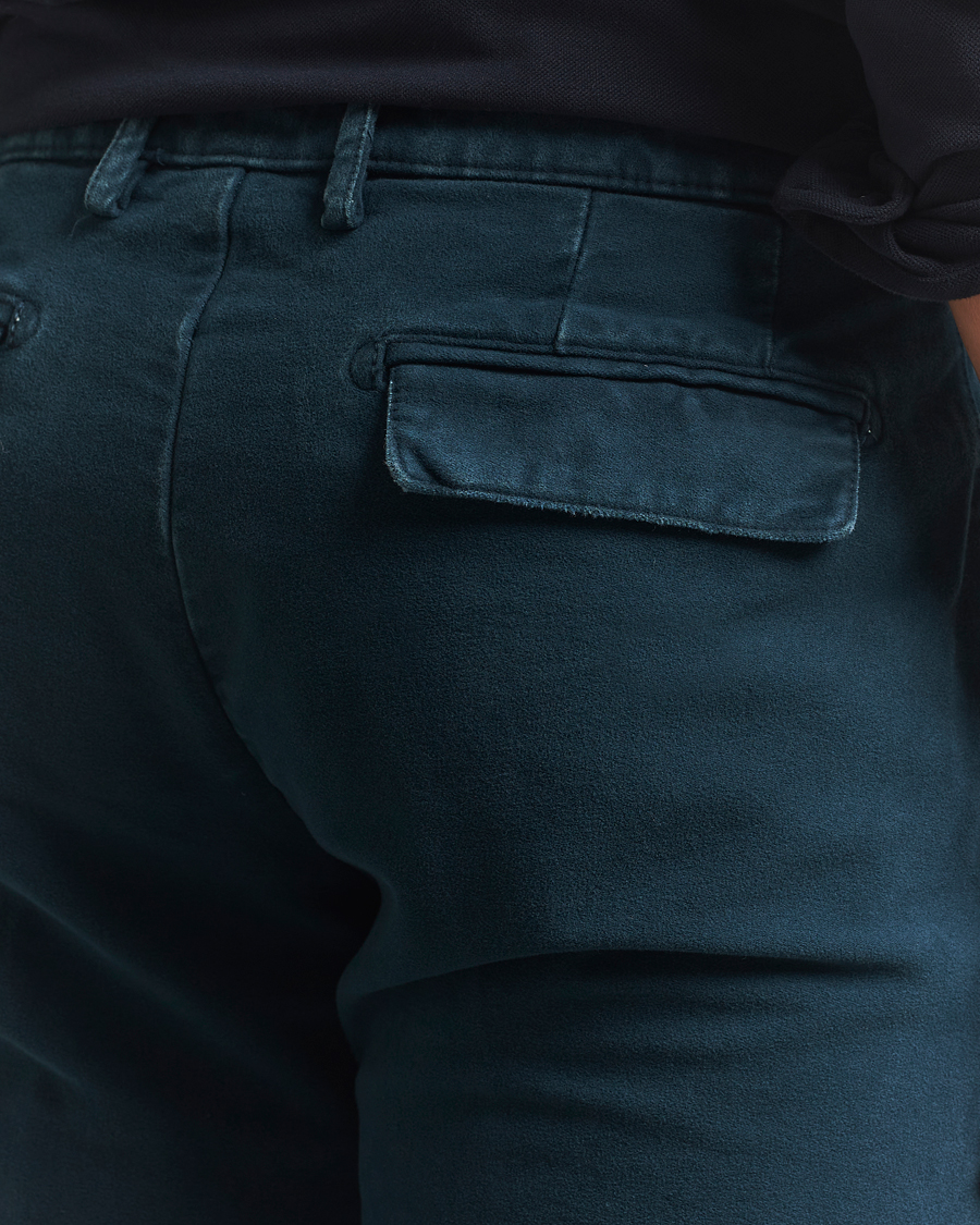 Homme | Pantalons | Massimo Alba | Ionio Pleated Moleskine Trousers Petrol Blue