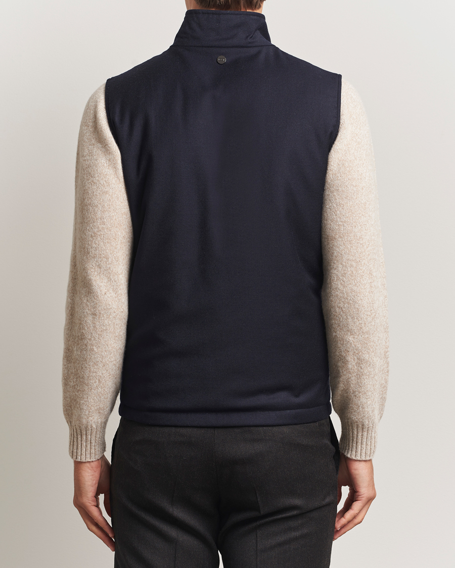 Homme | Manteaux Et Vestes | Oscar Jacobson | Nylon/Wool Reversible Vest Navy