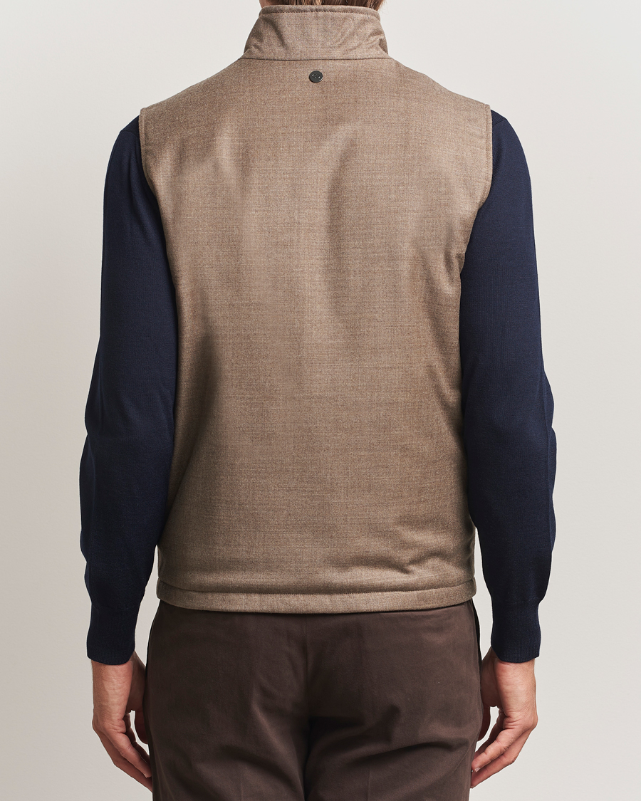 Homme | Gilets | Oscar Jacobson | Nylon/Wool Reversible Vest Brown