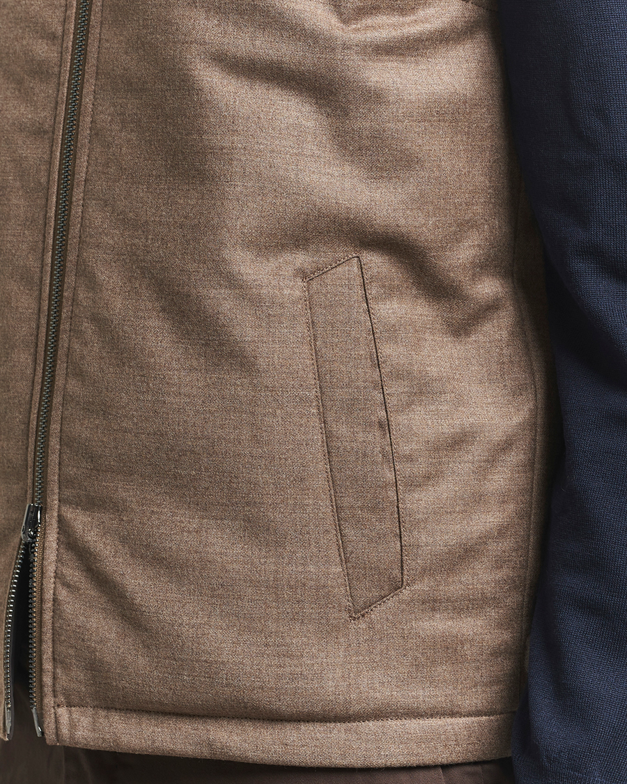 Homme | Gilets | Oscar Jacobson | Nylon/Wool Reversible Vest Brown