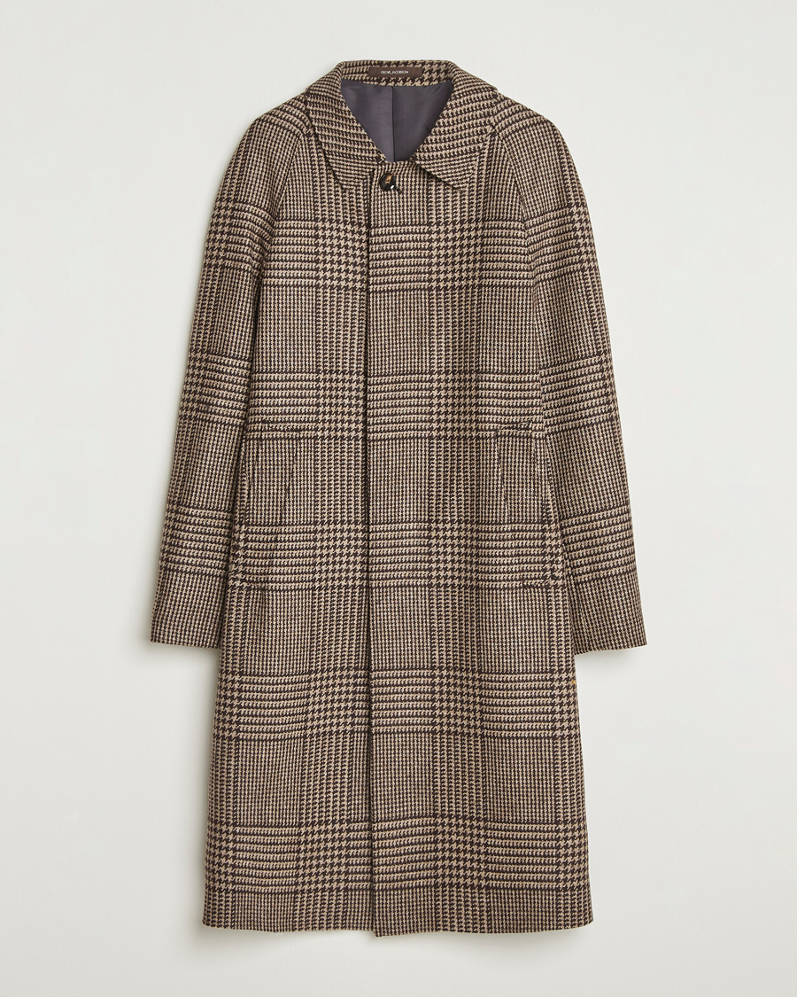 Homme | Manteaux Et Vestes | Oscar Jacobson | Raglan Check Wool Coat Brown