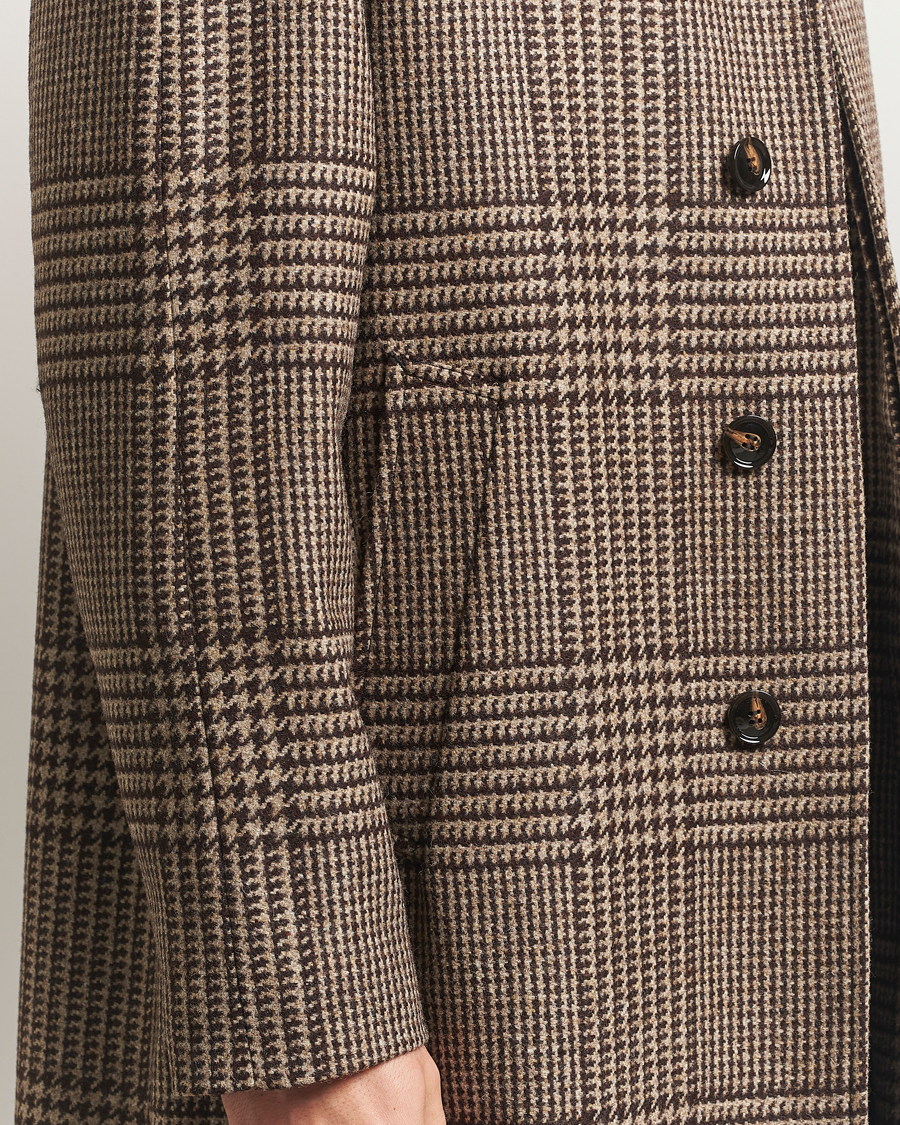 Homme | Manteaux Et Vestes | Oscar Jacobson | Raglan Check Wool Coat Brown