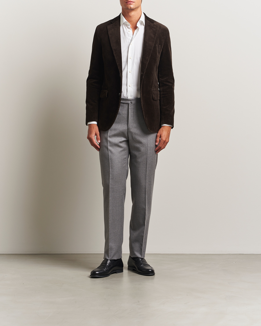 Homme | Blazers | Oscar Jacobson | Fogerty Patch Pocket Cord Blazer Brown