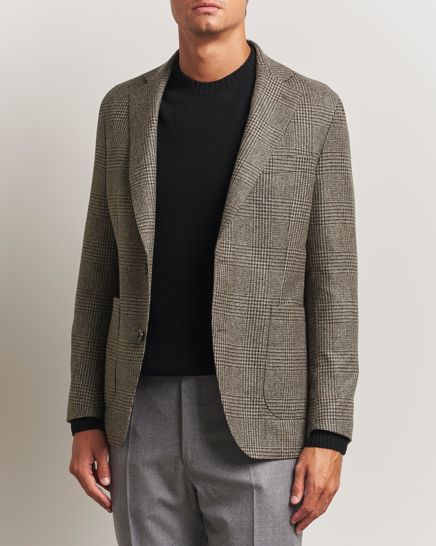 Homme | Blazers | Oscar Jacobson | Ferry Patch Pocket Wool Check Blazer Brown