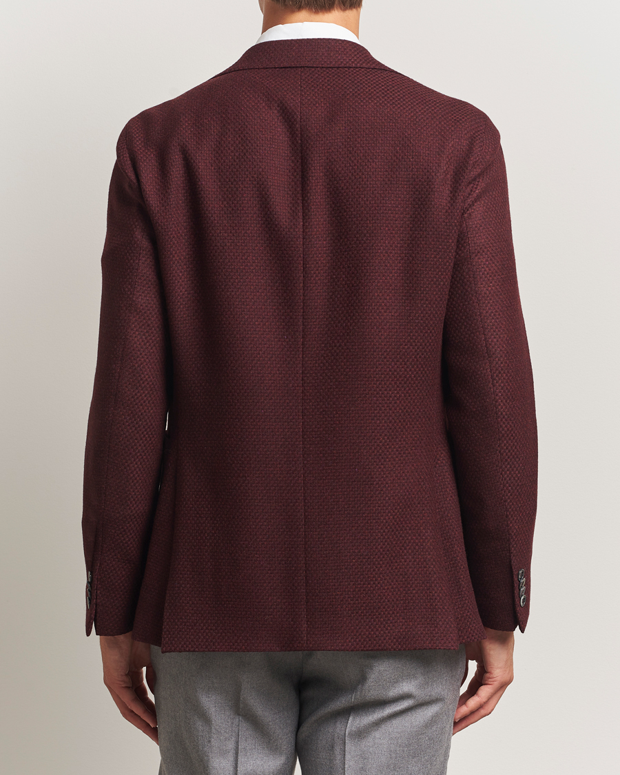 Homme | Blazers | Oscar Jacobson | Fogerty Patch Structured Wool Blazer Wine