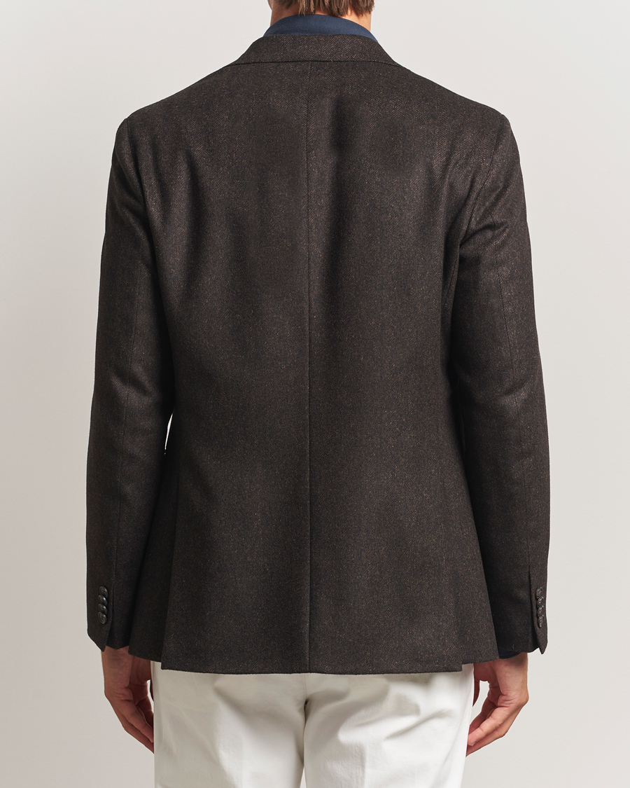 Homme | Blazers | Oscar Jacobson | Fogerty Herringbone Tweed Blazer Brown