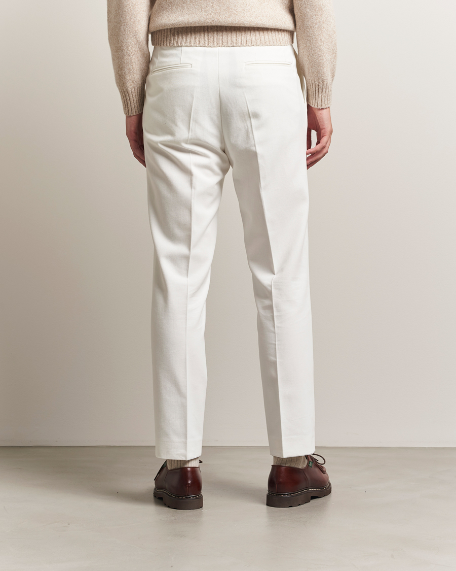 Homme | Pantalons | Oscar Jacobson | Delon Brushed Cotton Trousers White
