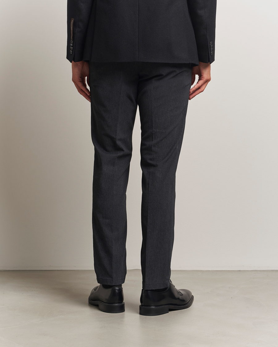 Homme | Pantalons | Oscar Jacobson | Denz Brushed Melange Trousers Charcoal