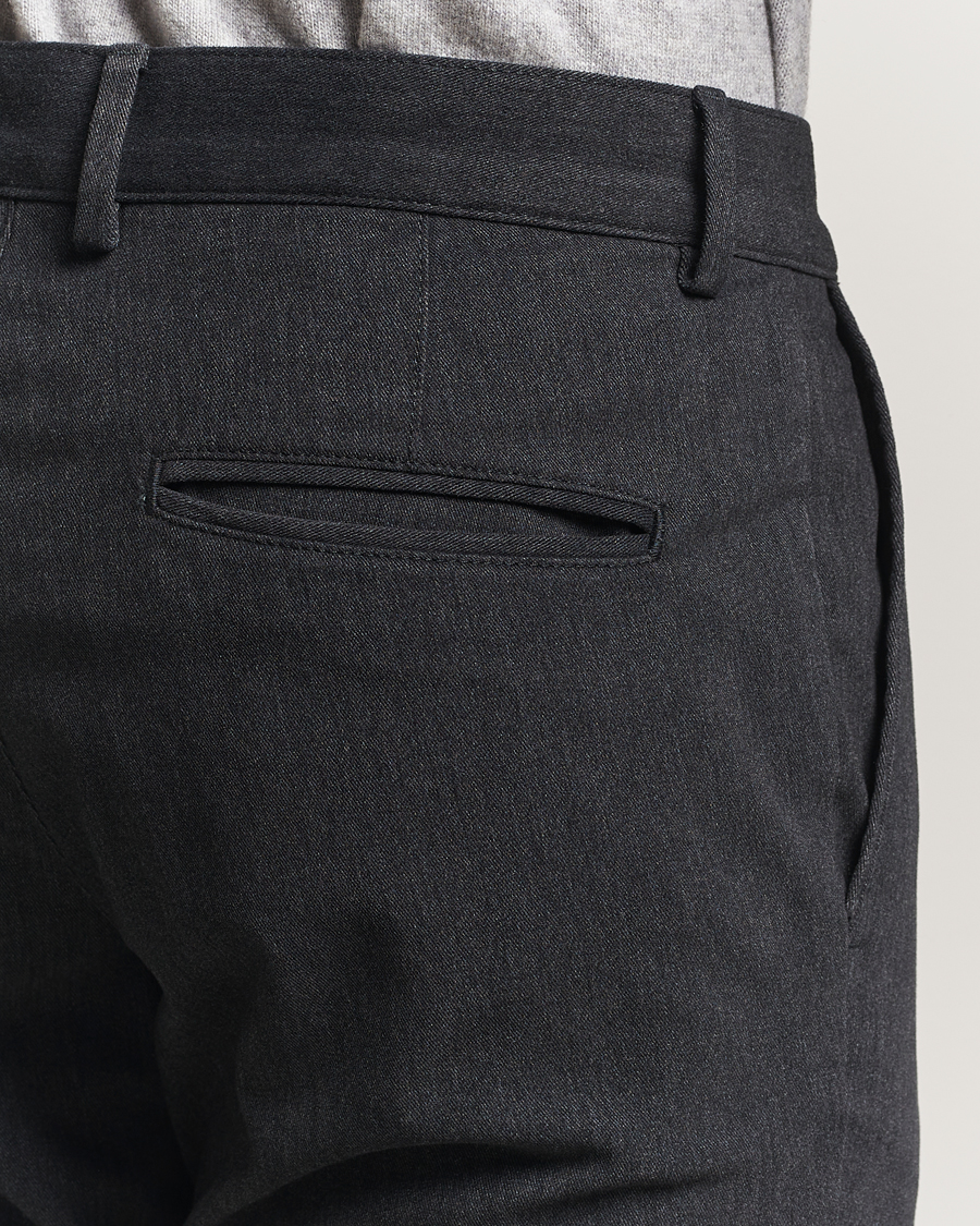 Homme | Pantalons | Oscar Jacobson | Denz Brushed Melange Trousers Charcoal