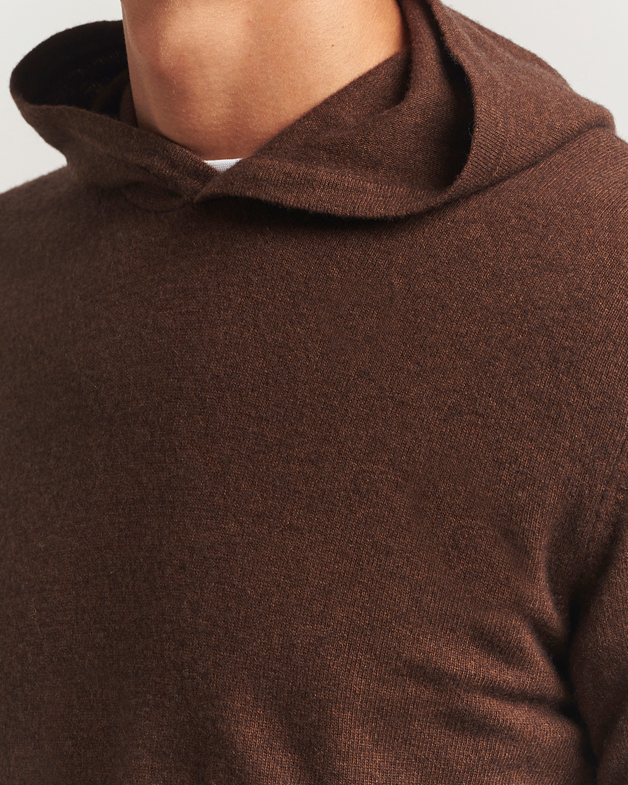 Homme | Pulls Et Tricots | Oscar Jacobson | Pascal Wool/Cashmere Hoodie Brown