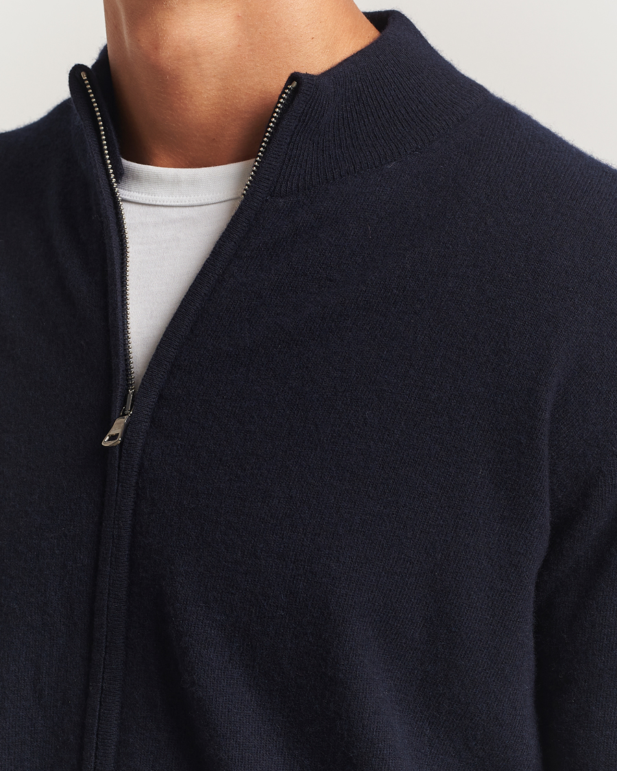 Homme | Pulls Et Tricots | Oscar Jacobson | Seb Wool/Cashmere Full Zip Navy