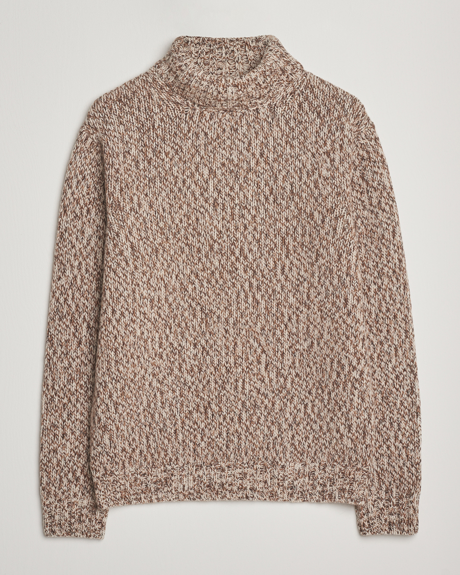Homme | Pulls Et Tricots | Oscar Jacobson | Mika Heavy Wool/Cotton Rollneck Beige