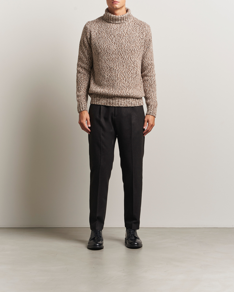 Homme | Pulls Et Tricots | Oscar Jacobson | Mika Heavy Wool/Cotton Rollneck Beige