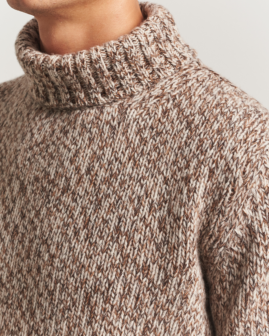 Homme | Pulls Et Tricots | Oscar Jacobson | Mika Heavy Wool/Cotton Rollneck Beige