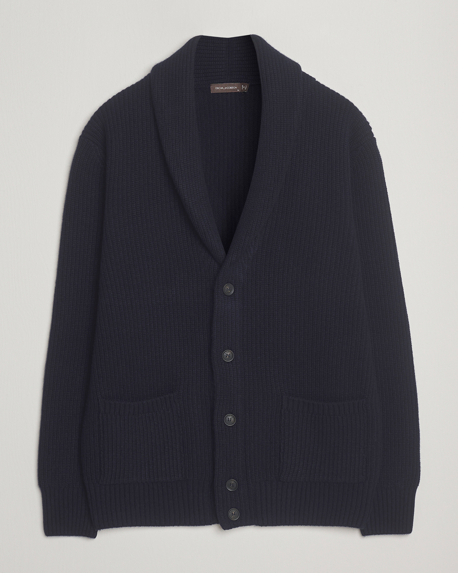 Homme | Pulls Et Tricots | Oscar Jacobson | Roland Wool Cardigan Navy