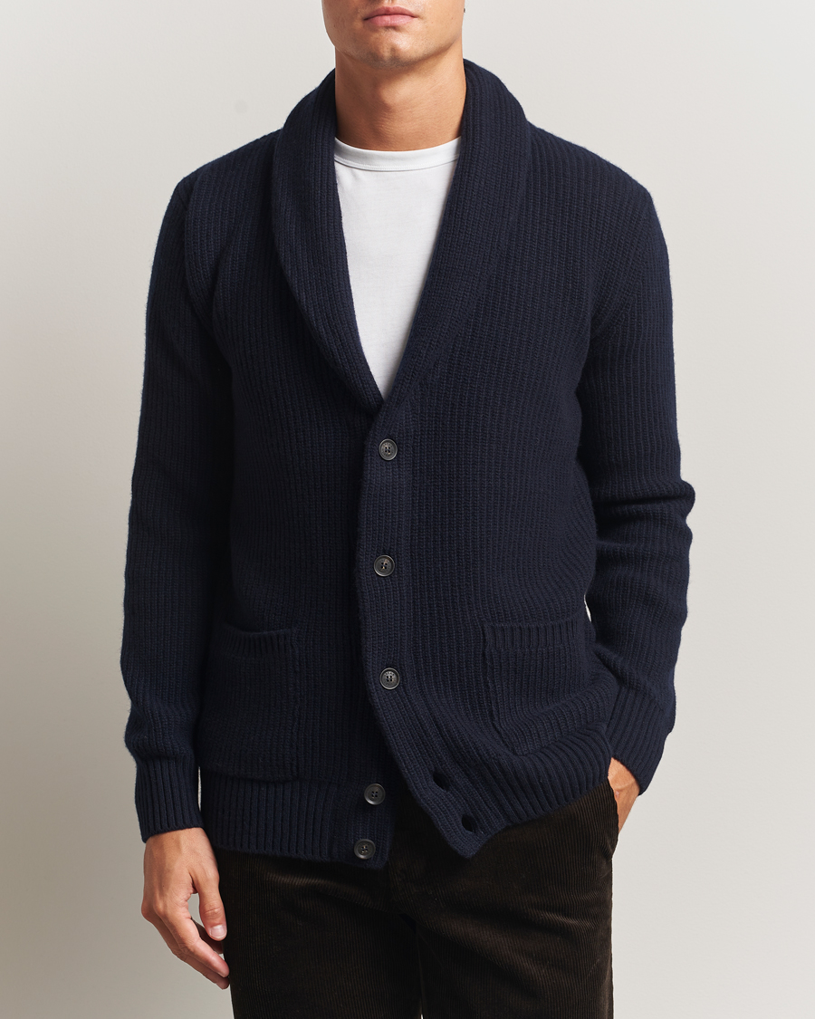 Homme | Pulls Et Tricots | Oscar Jacobson | Roland Wool Cardigan Navy